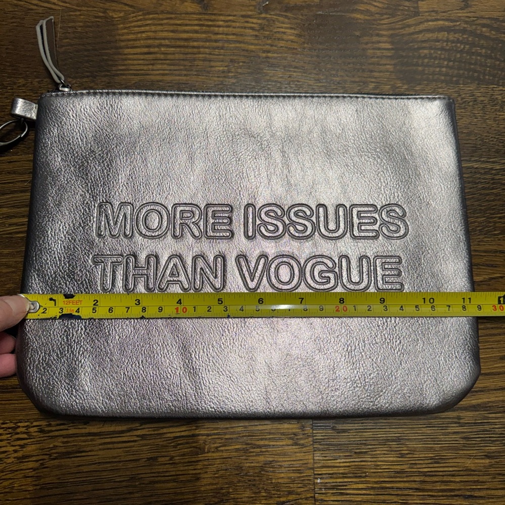 Metallic Silver Pouch with Text - Picture 4 of 5